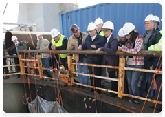 Председатель Правительства Российской Федерации В.В.Путин посетил судно «Солитэр», которое укладывает трубы газопровода «Северный поток» в Финском заливе|20 сентября, 2010|19:47