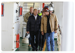 Председатель Правительства Российской Федерации В.В.Путин посетил судно «Солитэр», которое укладывает трубы газопровода «Северный поток» в Финском заливе|20 сентября, 2010|20:05