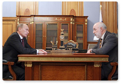 Prime Minister Vladimir Putin meets with Viktor Vekselberg,  president and owner of Renova Group