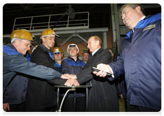 Prime Minister Vladimir Putin taking part in the launching of a new electric steel-making facility at Izhstal plant|7 september, 2010|19:08