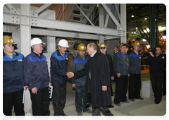 Prime Minister Vladimir Putin taking part in the launching of a new electric steel-making facility at Izhstal plant|7 september, 2010|19:08