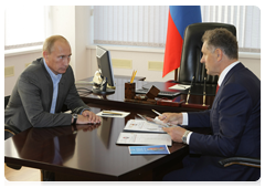 Prime Minister Vladimir Putin holding a meeting with President of the Republic of Udmurtia Alexander Volkov|7 september, 2010|19:39