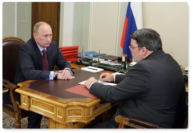 Prime Minister Vladimir Putin meets with Federal Anti-Monopoly Service Head Igor Artemyev