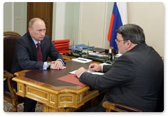 Prime Minister Vladimir Putin meets with Federal Anti-Monopoly Service Head Igor Artemyev