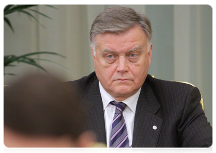 Russian Railways President Vladimir Yakunin at a meeting of the Government Presidium|13 january, 2011|18:56