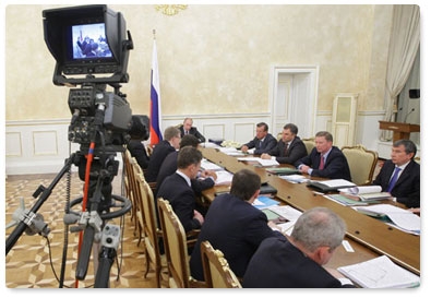 Prime Minister Vladimir Putin chairs a meeting of the Government Presidium