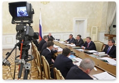 Prime Minister Vladimir Putin chairs a meeting of the Government Presidium