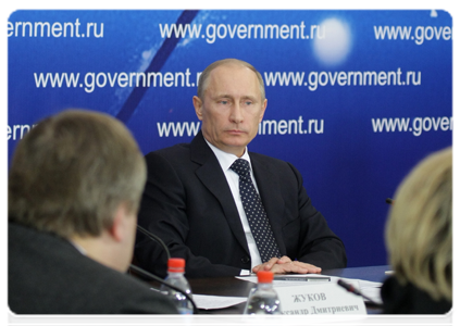 Prime Minister Vladimir Putin chairing a meeting on Russia’s sport and fitness strategy through 2020 in Novogorsk, outside Moscow|17 january, 2011|21:04