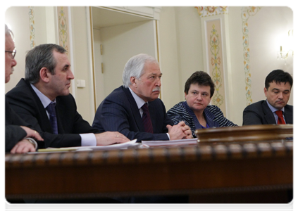 Leaders from the United Russia political party at a meeting with Prime Minister Vladimir Putin|18 january, 2011|16:31