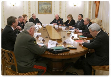 Prime Minister Vladimir Putin meets with representatives of veterans’ organisations