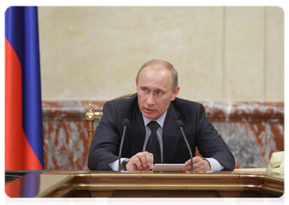 Prime Minister Vladimir Putin chairing a meeting of the Government of the Russian Federation|20 january, 2011|19:26