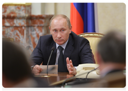 Prime Minister Vladimir Putin chairing a meeting of the Government of the Russian Federation|20 january, 2011|19:26