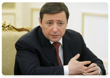 Deputy Prime Minister and the President's plenipotentiary representative in the North Caucasus Federal District Alexander Khloponin at a meeting of the government commission on the socio-economic development of the North Caucasus Federal District|21 january, 2011|15:43