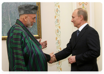 Prime Minister Vladimir Putin meets with Afghan President Hamid Karzai|21 january, 2011|19:37