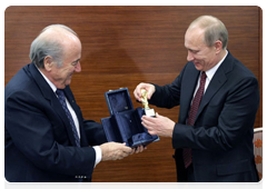 Prime Minister Vladimir Putin at a meeting with FIFA president Joseph Blatter|23 january, 2011|11:00