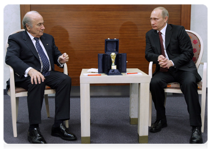 Prime Minister Vladimir Putin at a meeting with FIFA president Joseph Blatter|23 january, 2011|11:00