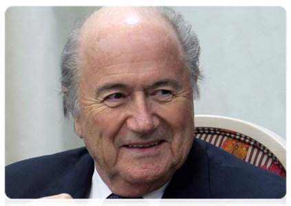 FIFA president Joseph Blatter at a meeting with Prime Minister Vladimir Putin|23 january, 2011|11:00