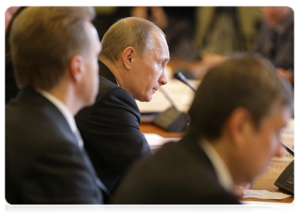 Prime Minister Vladimir Putin at a meeting on the development strategy for Russia’s banking sector until 2015|24 january, 2011|17:56