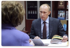 Vladimir Putin meets with citizens at the United Russia office in Orenburg