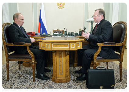 Prime Minister Vladimir Putin at a meeting with Audit Chamber Chairman Sergei Stepashin|31 january, 2011|13:30