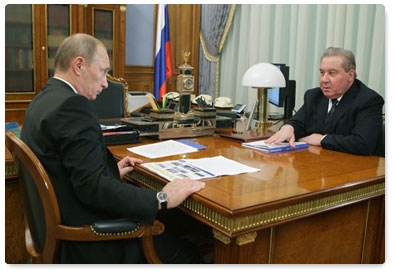 Prime Minister Vladimir Putin meets with Omsk Region Governor Leonid Polezhayev