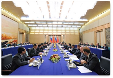 Prime Minister Vladimir Putin and State Council of the People's Republic of China Premier Wen Jiabao hold the sixteenth regular meeting between their countries' heads of government
