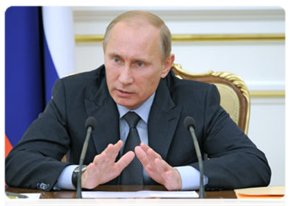 Prime Minister Vladimir Putin at a meeting of the Government Presidium|13 october, 2011|17:24