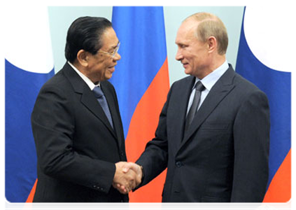 Prime Minister Vladimir Putin meeting with the President of the Lao People's Democratic Republic, Choummaly Sayasone|13 october, 2011|18:14