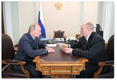 Prime Minister Vladimir Putin meets with Penza Region Governor Vasily Bochkaryov