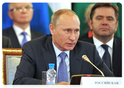 Prime Minister Vladimir Putin during an enlarged meeting of the CIS Council of Heads of Government|18 october, 2011|22:02