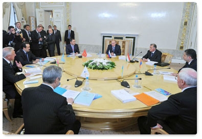 Prime Minister Vladimir Putin takes part in a EurAsEc heads of government meeting