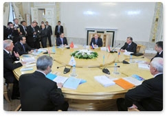 Prime Minister Vladimir Putin takes part in a EurAsEc heads of government meeting