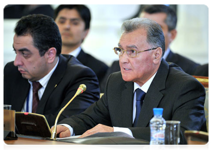 Премьер-министр Республики Таджикистан А.Г.Акилов на заседании Межгосударственного совета Евразийского экономического сообщества на уровне глав правительств|19 октября, 2011|16:10