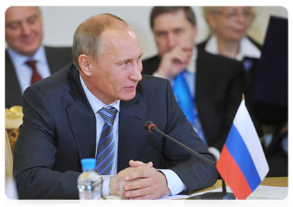 Prime Minister Vladimir Putin attends a meeting of the Supreme Body of the Customs Union held at the level of heads of government|19 october, 2011|18:00