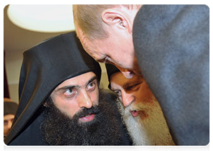 Prime Minister Vladimir Putin heads to Pulkovo Airport to meet the plane carrying the Belt of the Virgin Mary from the Vatopedi Monastery in Greece|20 october, 2011|18:40