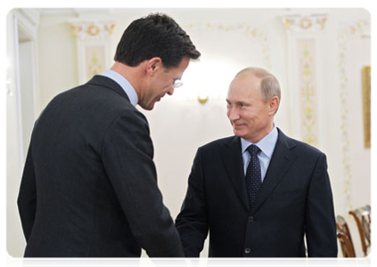 Prime Minister Vladimir Putin meeting with Prime Minister of the Netherlands Mark Rutte|20 october, 2011|19:56