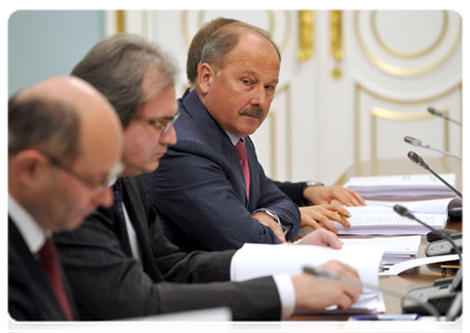 Vnesheconombank Chairman Vladimir Dmitriyev at a meeting of the supervisory board of the Strategic Initiatives Agency|21 october, 2011|18:56