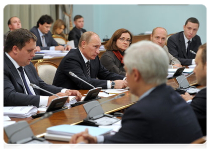 Prime Minister Vladimir Putin at a meeting of the supervisory board of the Strategic Initiatives Agency|21 october, 2011|18:56