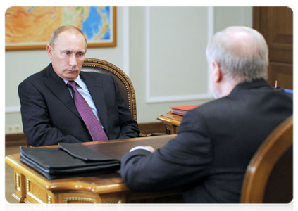 Prime Minister Vladimir Putin meeting with A Just Russia leader Sergei Mironov|22 october, 2011|12:41