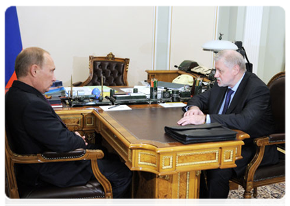 Prime Minister Vladimir Putin meeting with A Just Russia leader Sergei Mironov|22 october, 2011|12:42