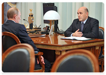 Prime Minister Vladimir Putin meeting with Federal Tax Service head Mikhail Mishustin|24 october, 2011|12:05