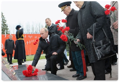 Prime Minister Vladimir Putin attends unveiling ceremony of Khatsun war memorial during visit to Bryansk Region