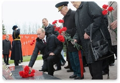 Prime Minister Vladimir Putin attends unveiling ceremony of Khatsun war memorial during visit to Bryansk Region