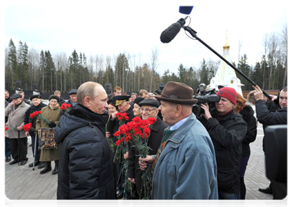 Prime Minister Vladimir Putin attending unveiling ceremony of Khatsun war memorial|25 october, 2011|15:17