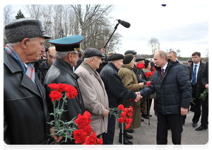 Prime Minister Vladimir Putin attending unveiling ceremony of Khatsun war memorial|25 october, 2011|15:17