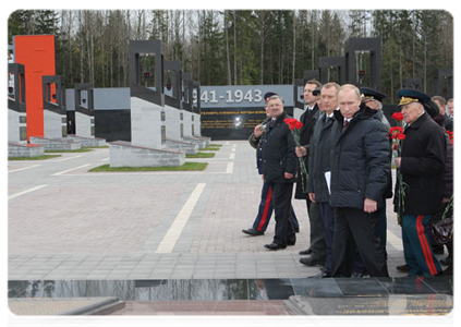 Prime Minister Vladimir Putin attending unveiling ceremony of Khatsun war memorial|25 october, 2011|15:35