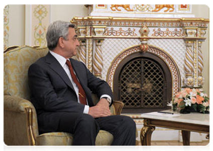 Armenian President Serzh Sargsyan at a meeting with Prime Minister Vladimir Putin|25 october, 2011|22:48