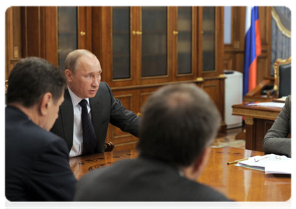 Prime Minister Vladimir Putin at a meeting on the construction of perinatal centres|26 october, 2011|17:17