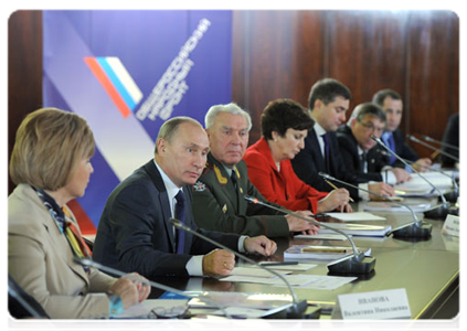 Prime Minister Vladimir Putin at a meetings of the Russian Popular Front’s Coordinating Council|26 october, 2011|19:45