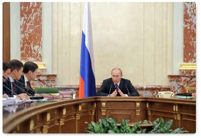 Prime Minister Vladimir Putin chairs a meeting of the Government of the Russian Federation